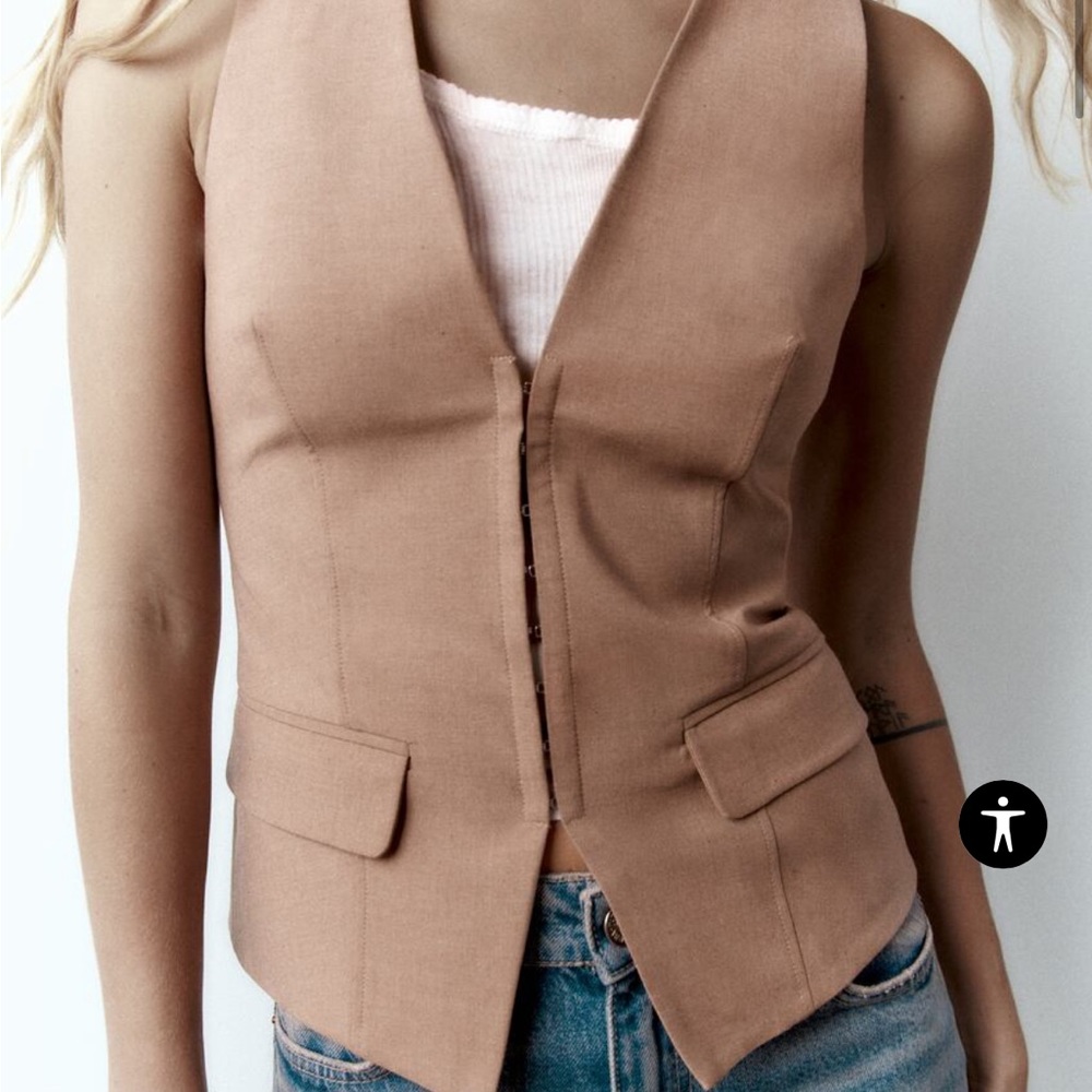 Zara CORSETRY-INSPIRED WAISTCOAT XS